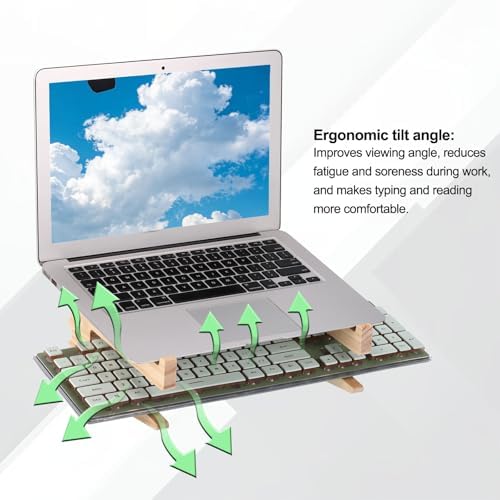 PATIKIL Wooden Laptop Stand 1Pack Dual-Use Laptop Stand Vertical for 10-15