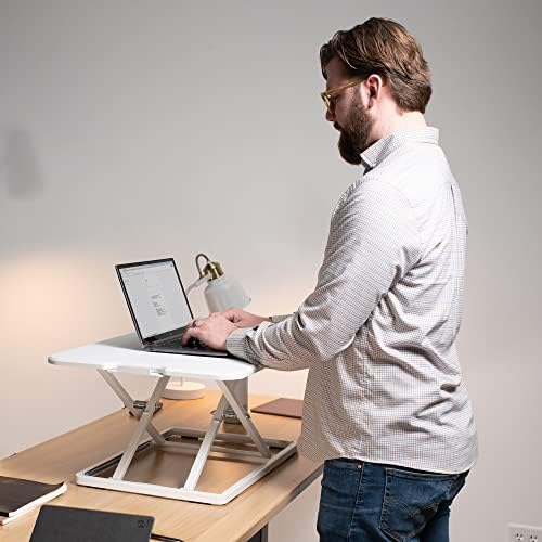 VIVO White 26 in Single Top Standing Desk Converter, DESK-V001JW