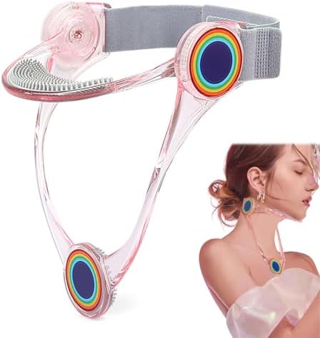 Adjustable Neck Support, Neck Brace Cervical Collar, Portable Neck Traction Device Neck Stretcher Forward Head Neck Posture Corrector for Women and Men Cervical Spine Pressure Relief (Pink)