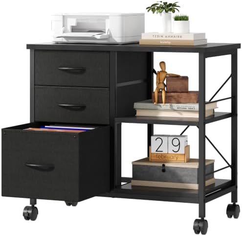 OLIXIS Mobile File Cabinet with 3 Drawers, Rolling Under Desk Storage