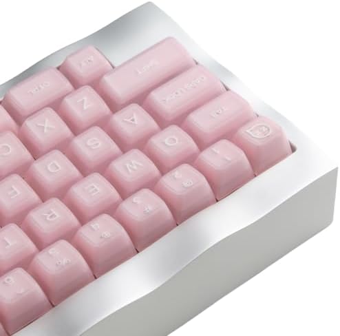 ULTRAEQUIP Keycap Set Pink Jade, 160 Keys RSA Profile PBT Keycaps Double Shot Translucent Custom Set with Split 7U Spacebar for Alice ISO ANSI 60, 75, 80, 95, 100% Mechanical Keyboard