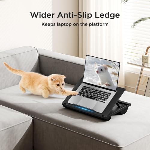 HUANUO Lap Desk with 8 Adjustable Angles – Up to 15.6" Laptop, Black