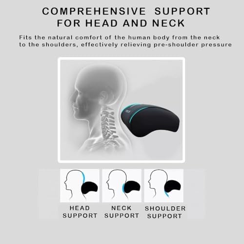 Car Headrest Neck Pillow Support Ergonomic, with Valve Stem Covers Accessory for Driving Seat Fatigue Relief Compatible with Model S X 3 Y & Cybertruck - 2 Pieces