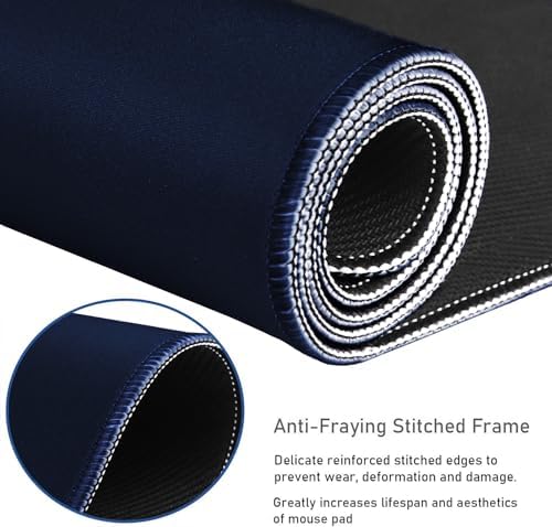 Large Gaming Mouse Pad with Stitched Edges (47.3 X 23.6 in) Waterproof