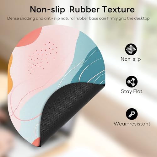 Oval Mouse Pad 6x8in Non-Slip for Laptop,Boho Lines