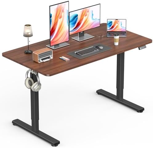Electric Standing Desk, Gaming Desk, 48 x 24 Inch, Walnut