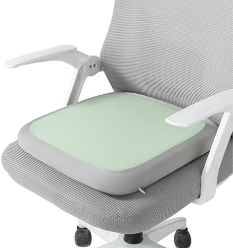SheRest Office Chair Cushion with Straps, Memory Foam Seat Cushion with Removable Cover, Suitable for Office Chairs, Car Seats, and Airplane Seats, Sage Green, X-Large