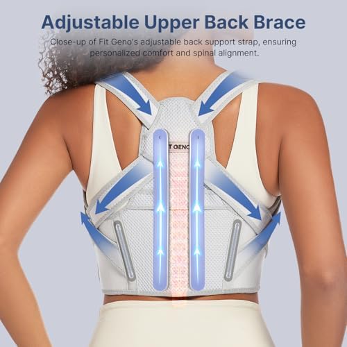 Fit Geno Posture Corrector for Women Lite, Upper Back Brace for Slouching
