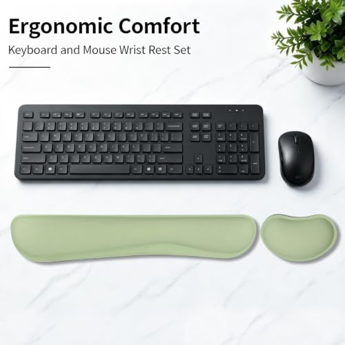 Bloss 2 Green Wrist Rest for Mouse & Keyboard, Ergonomic Wrist Support