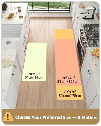 Color&Geometry Antifatigue Kitchen Mat for Floor 20x47-3/4 in Thick, Black