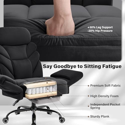 Big and Tall Office Chair, Reclining High Back Criss Cross Desk Chair