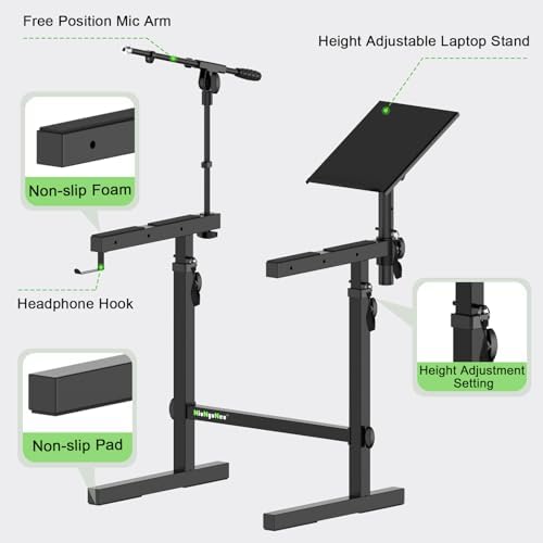 Keyboard Stand Heavy Duty Piano Stand with Mic and Laptop Stand