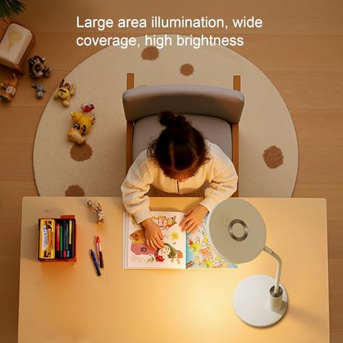Eye Protection 350lm Stepless Dimming Desk Lamp, ABS Lamp with Stable Base 45Min Timer 60s Delay for Home Work Study Bedroom Bedside CY-8628