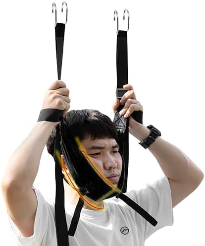 Cervical Neck Traction Device with Hook Portable Neck Stretcher Hammock (Black)