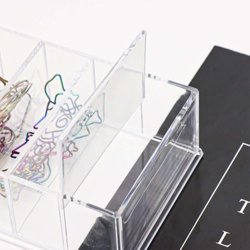 NatSumeBasics Clear Drawer Organizer 8-Section Desk Compartment
