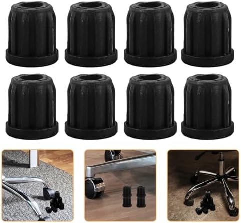 Small Wheel Caster Socket Inserts 0.98 Inch Plastic Chair Wheel Covers Stem Sleeves for Computer Chair Swivel Replacement 20 Pieces