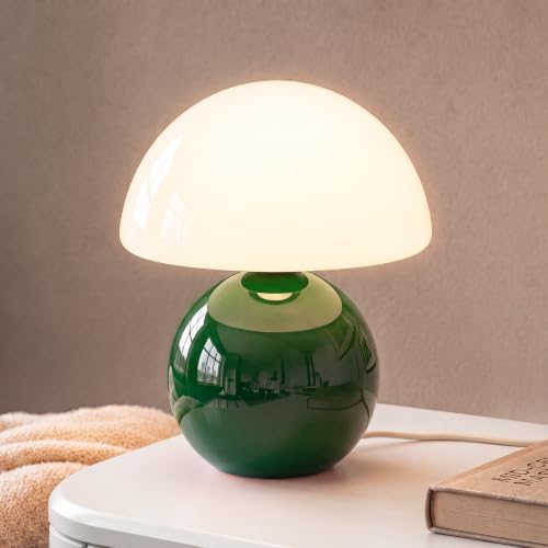 Dawnwake Mushroom Lamp Table Lamp for Bedroom-Small Table Lamps,Dark Green