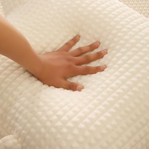 Reading Pillow with Arms for Bed Sitting,White Flannel