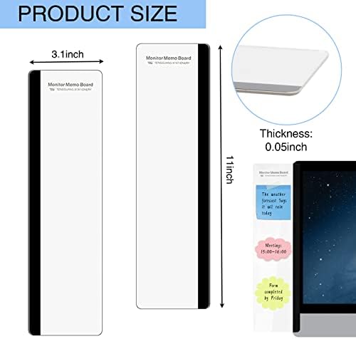 2 Pcs Monitor Memo Boards for Computer,Office Desk Accessories, Multifunction Acrylic Screen Message Reminder Pad Side Panel Phone Holder Organizer for Office Desktop, with Sticky Note 2