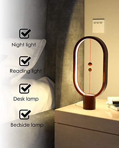 Allocacoc Heng Balance lamp, DesignNest, Switch on in mid-air, USB Powered LED Table lamp, magneticDesk lamp, Warm Eye-Care Lamp, Contemporary Soft Light, Office, Home (Mystery Black)