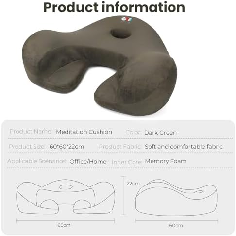 Meditation Cushion Memory Foam Floor Pillow for Cross Legged Sitting