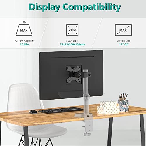 WALI Monitor Pole Mount for Universal Monitor Mounting System, Pole Mount Bracket Fits 1.1 to 2.4" Diameter Pole, Up to 32" Screens, Mounting Holes for 75 x 75mm and 100 x 100mm (VES02), Black