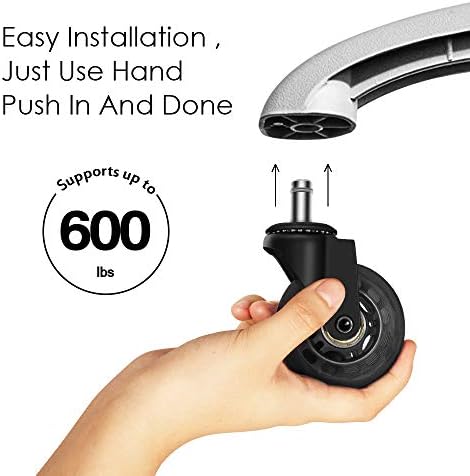 2.5 inch Office Chair Caster Wheels, Smooth Silent Swivel Wheels