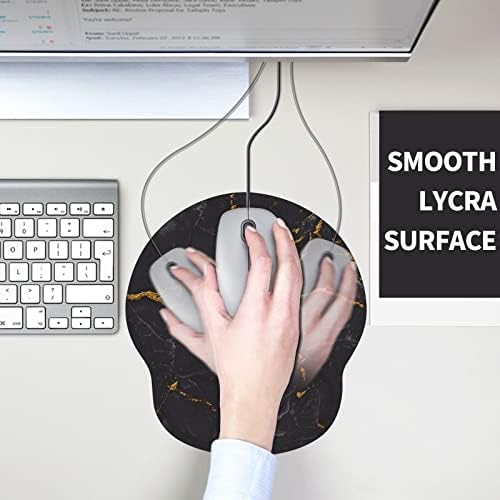 eulps Mouse Pad with Wrist Rest, Comfortable Computer Mousepad with Gel Wrist Support Smooth Surface and Non-Slip PU Base for Pain Relief, Laptop, Office & Home (Black Marble)