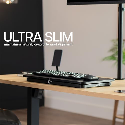 VIVO Black 24 in Single Top Keyboard and Mouse Riser, DESK-V024A