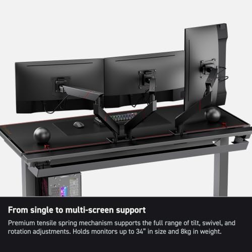 Secretlab Magnus Dual Monitor Arm Black - C-clamp Mount, VESA 75/100