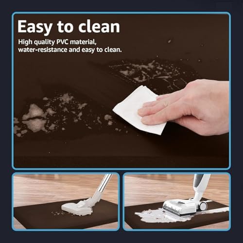 Art3d Anti Fatigue Mat - 1/2 Inch Cushioned Kitchen Mats - Comfort & Non Slip Cushion for Standing Desk, Office or Garage Floor (17.3"x28", Chocolate)