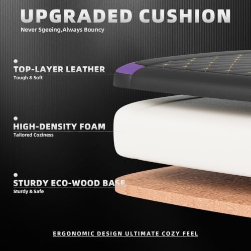 Ergonomic Gaming Chair with Footrest & Massage Lumbar Pillow, Height Adjustable 360° Swivel Computer Chair, Linked Armrest & Headrest for Office Gaming (Black Purple)