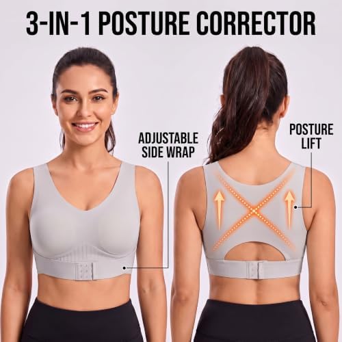 Posture Corrector Bra for Women Wireless Back Support Plus Size Sports Bra