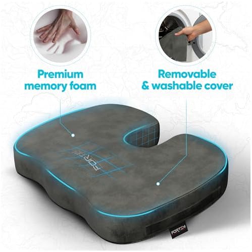 FORTEM Seat Cushion, Office Chair Cushion for Tailbone Sciatica Pain Relief