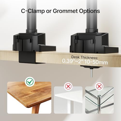 monTEK Triple Monitor Mount for 13"-27" Screens, Max 19.8 lbs Each Arm