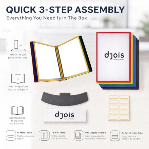 Tarifold Desktop Reference System, 10 Pockets, Easy-Load Design, Assorted