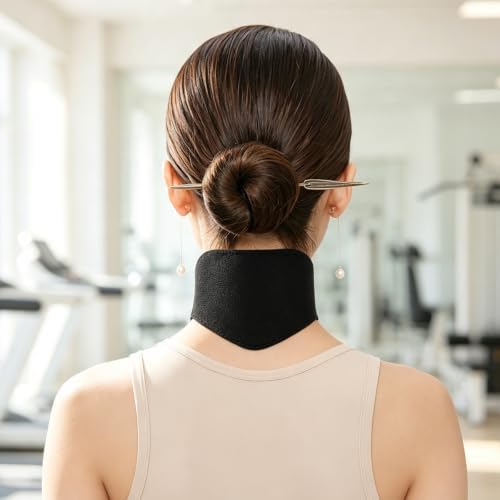 Self Heating Neck Pad Elastic Belt for Office Desk Use Black