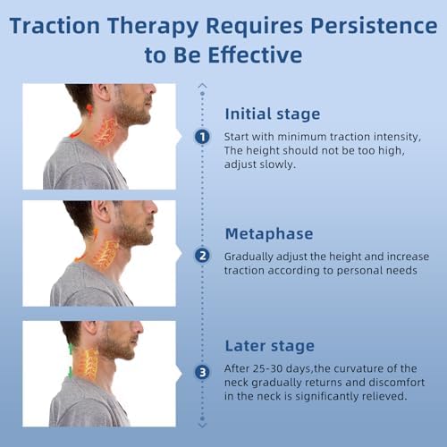 Neck Stretcher Cervical Traction, Adjustable Cervical Neck Traction Device, Neck Braces for Neck Pain and Support, Ergonomic Design - FSA Eligible/HSA Eligible