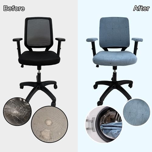 High Elasticity Anti Slip Office Chair Cover, Split Design for Easy Installation,Universal Desk Chair Cover wear-Resistant and Scratch Resistant (Sky Blue, Chair Armrest Covers)