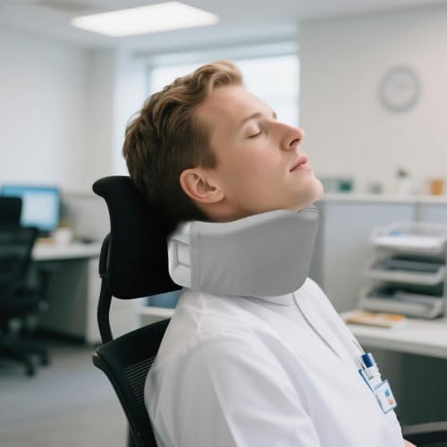 4 Piece Cervical Support Sleeve, Breathable Dustproof Cervical Support Sleeve, Elastic Soft Neck Brace Covers - For Men and Women, Suitable for Sleep Work Daily Use (Silver Gray)