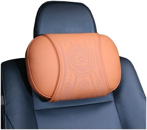 Neck Support Pillow Set for Car & Office Chair - Prosperity & Luck Dreamcatcher - Orthopedic Lumbar & Cervical Pillow for Pain Relief &Posture Correction (Neck Pillows (Cognac Brown))