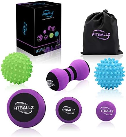 Myofascial Trigger Point Release & Deep Tissue Therapy Kit 6 Pack – Foam, Spiky & Peanut Balls in 3 Sizes