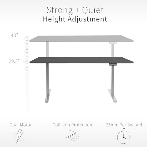 VIVO Black 60 x 30 in Standing Desk, DESK-KIT-E2G-P3B