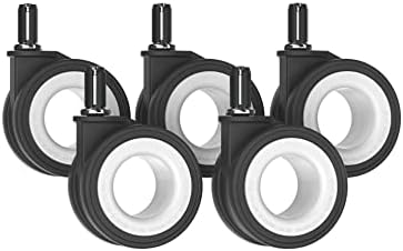 Office Chair Wheels 5-Pack Hubless 1000lb Hardwood Casters White Okina Mu