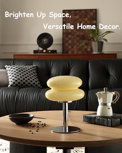 Glivpny Mushroom Lamp Table Lamp, Mid Century Modern Table Lamps(Cream)