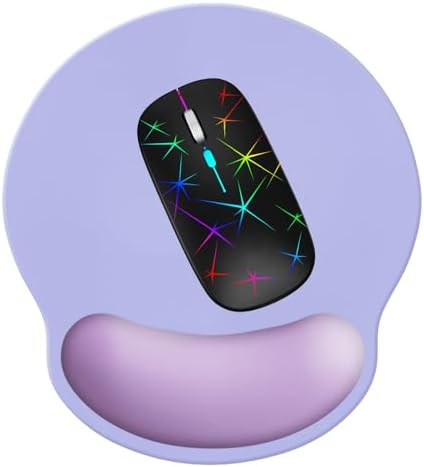 Wrist Rest Support Mouse Pad,Ergonomic Memory Foam Mouse Mat 9x10in Non-Slip Rubber Base Pain Relief Mousepad for Computer, Laptop(Purple Violet Foam)