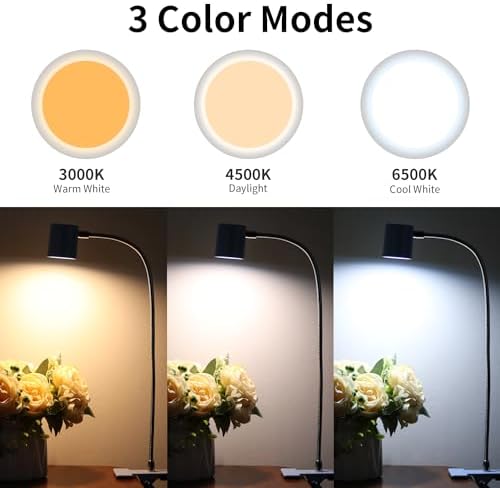 Dott Arts Desk Lamp,USB Clip On Light with 3 Color Modes,LED Reading Lamp