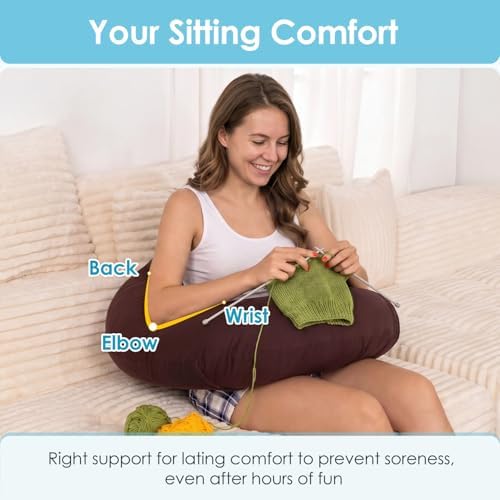 QUEEN ROSE Reading Pillow, Gaming Lap Pillow for Crocheting, Cooling Coffee