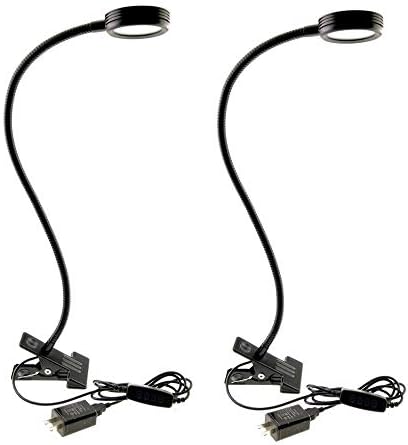 2 Pack 3W LED Clamp Desk Lamp 3 Color Dimmable Gooseneck Clip Light