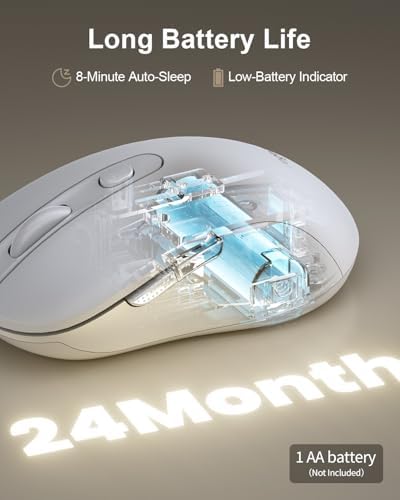 wegear USB Wireless Mouse for Laptop PC Mac, 2.4GHz Cordless Mouse-White